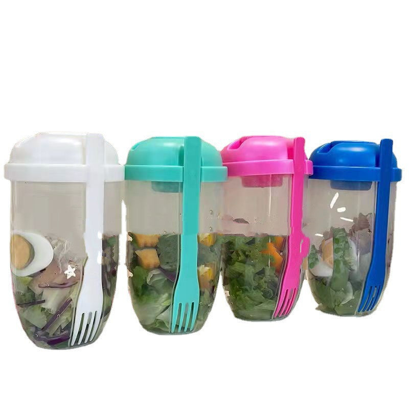 Kitchen Moni Salad Lunch Cup 1000ml with Fork & Dressing Container