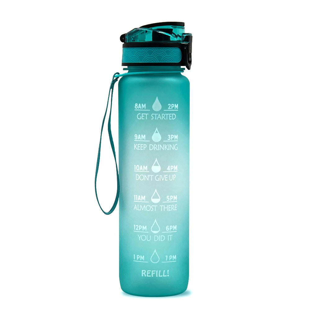 Kitchen Moni 1L Tritan Water Bottle with Time Marker Leakproof Sports Fitness Bottle