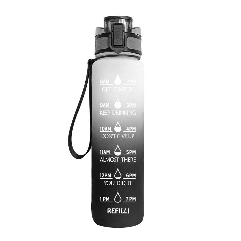Kitchen Moni 1L Tritan Water Bottle with Time Marker Leakproof Sports Fitness Bottle