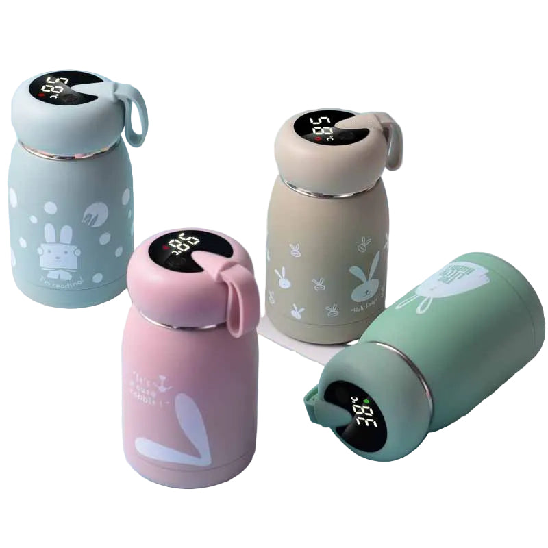 Kitchen Moni Children Smart Cartoon Thermos Cup 320ml Stainless Steel Insulated Bottle