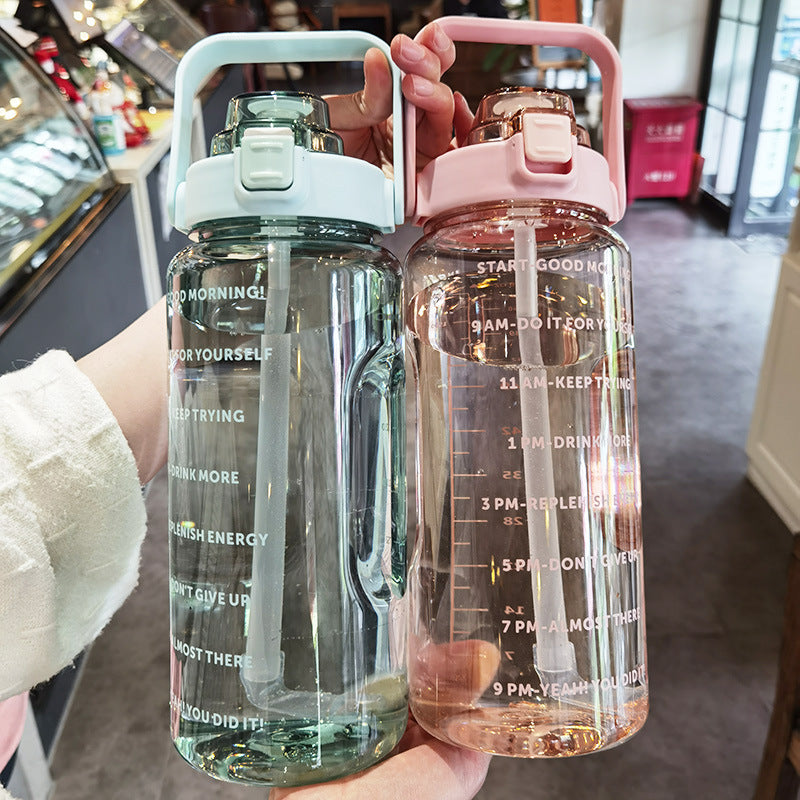 Kitchen Moni 2000ml Large Plastic Water Bottle Portable Single Layer Cup