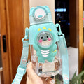 Kitchen Moni Cute Kids Straw Water Bottle 660ml Drop-Resistant