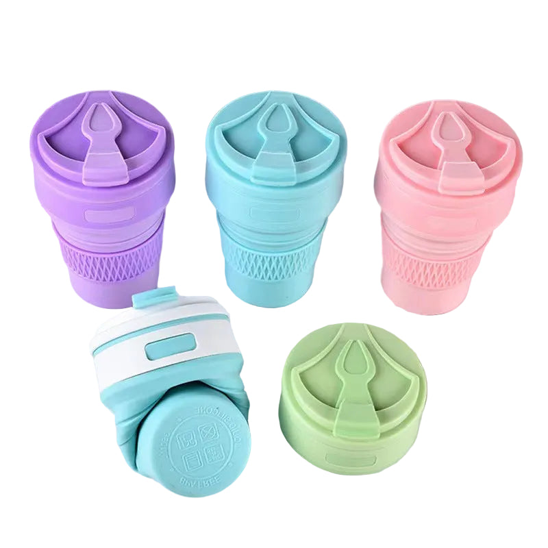 Kitchen Moni 350ml Silicone Folding Water Cup Portable Telescopic Travel Cup