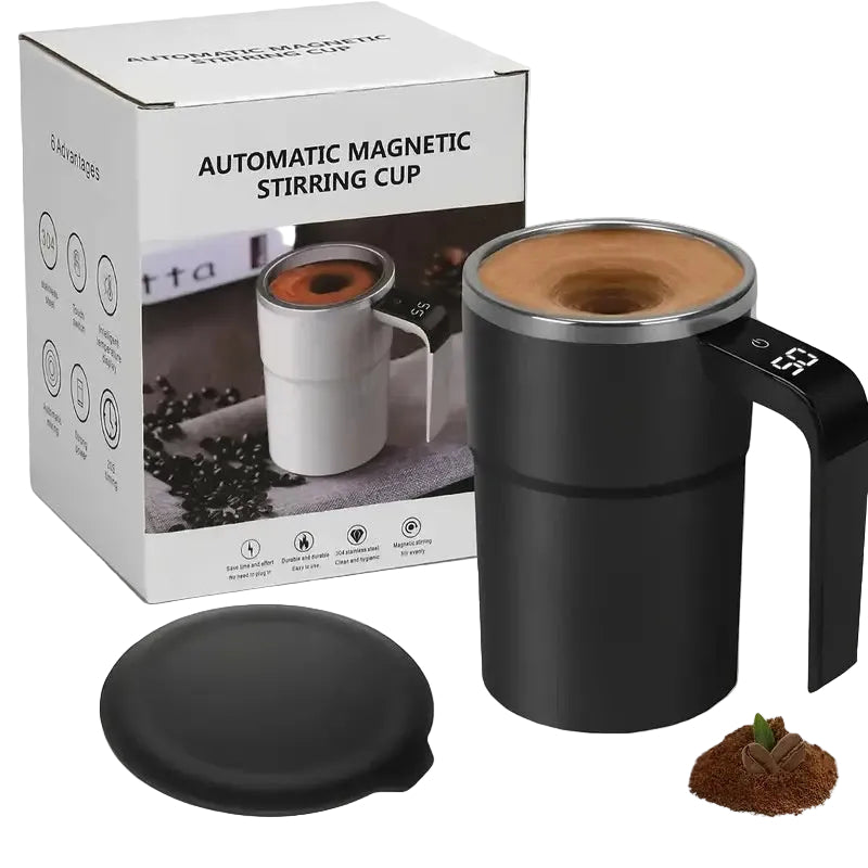 Kitchen Moni Electric Magnetic Stirring Coffee Cup with Temperature Display Portable Smart Mug