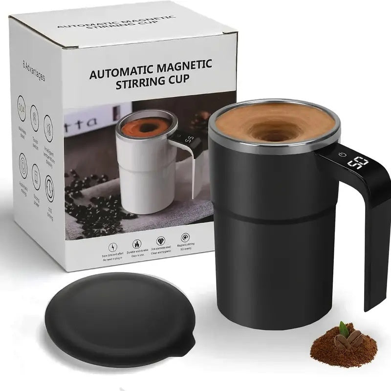 Kitchen Moni Electric Magnetic Stirring Coffee Cup with Temperature Display Portable Smart Mug