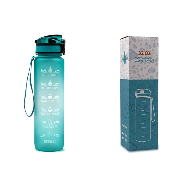 Kitchen Moni 1L Tritan Water Bottle with Time Marker Leakproof Sports Fitness Bottle