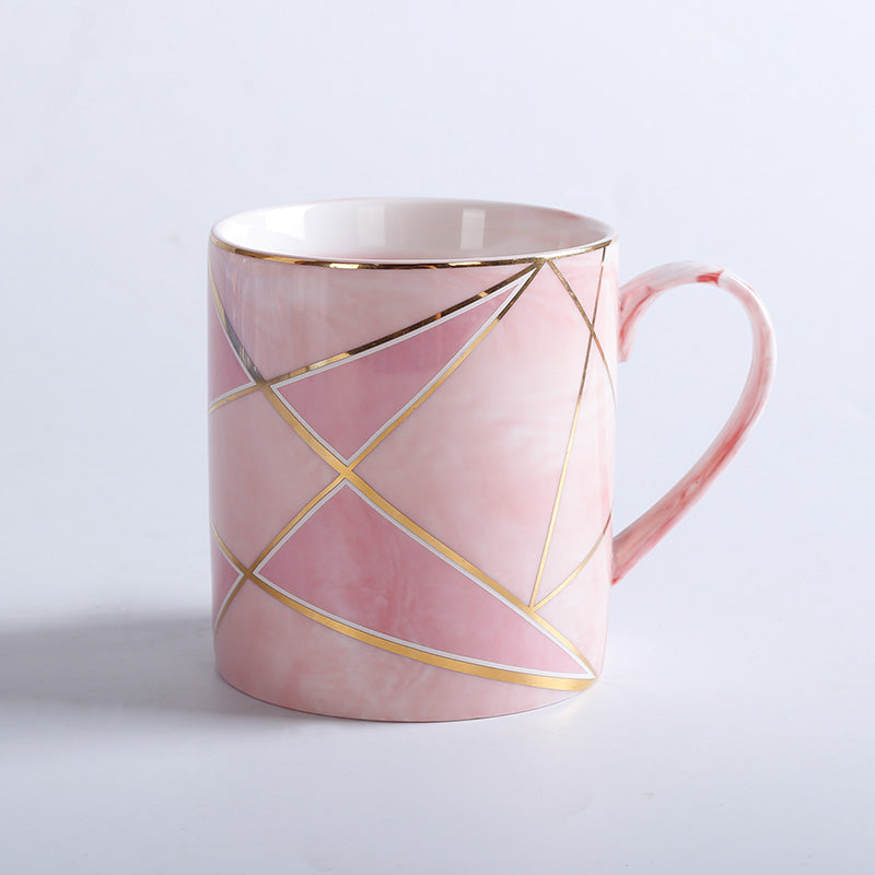 Kitchen Moni™ Ceramic Coffee Mug 350ml New Bone China Cup (Blue/Pink)