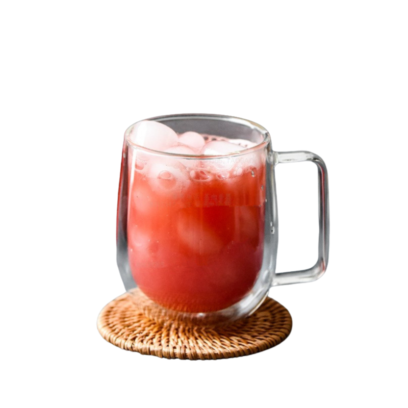 Kitchen Moni Double Layer Insulated Glass Cup 350ml Heat Resistant