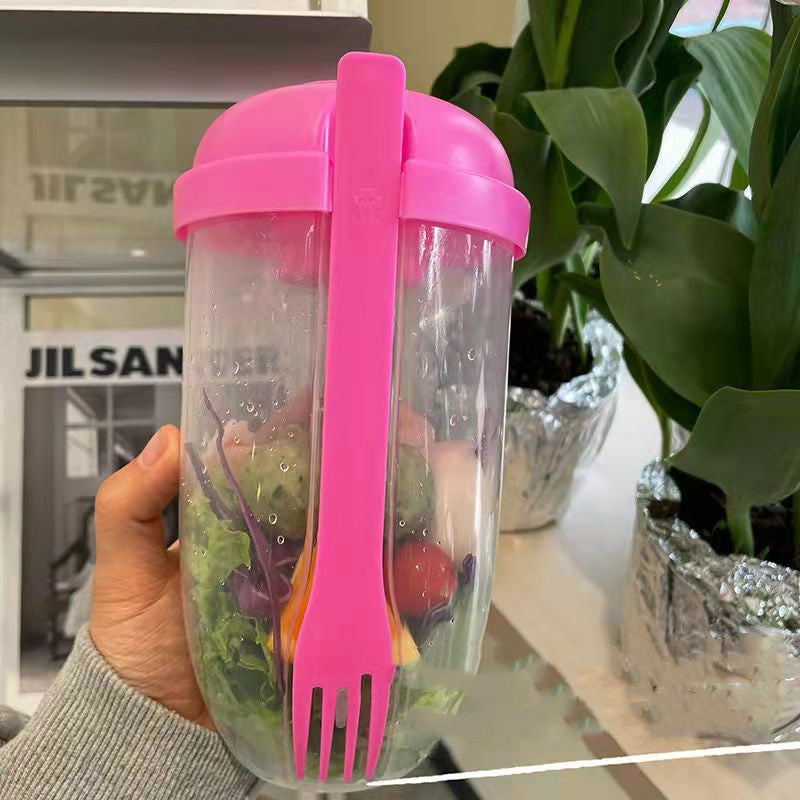 Kitchen Moni Salad Lunch Cup 1000ml with Fork & Dressing Container