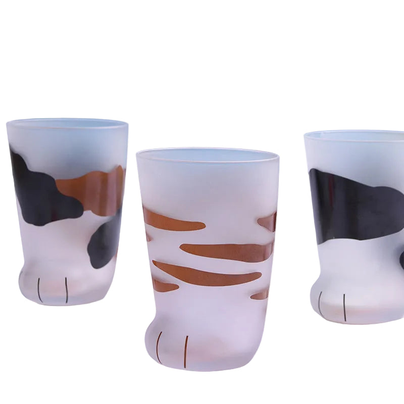 Kitchen Moni Creative Cat Paw Glass Coffee Mug 300ml Cute Gift Cup