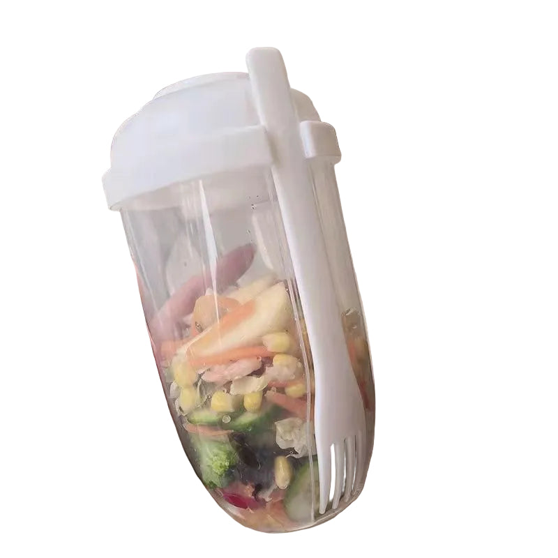 Kitchen Moni Salad Lunch Cup 1000ml with Fork & Dressing Container