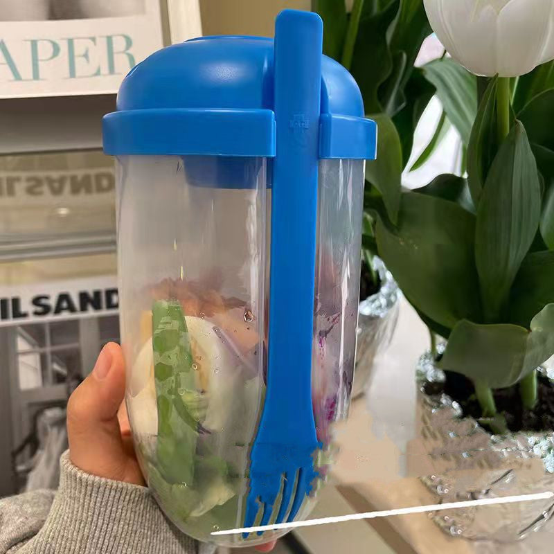 Kitchen Moni Salad Lunch Cup 1000ml with Fork & Dressing Container
