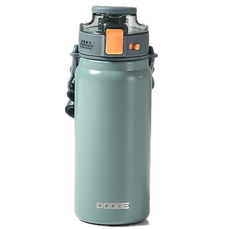 Kitchen Moni 600ml Stainless Steel Sports Straw Bottle Insulated Vacuum Cup