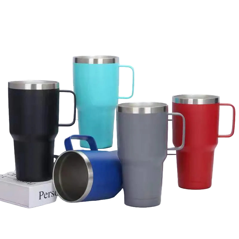 Kitchen Moni 20oz–30oz Stainless Steel Handle Car Mug Vacuum Insulated Cup