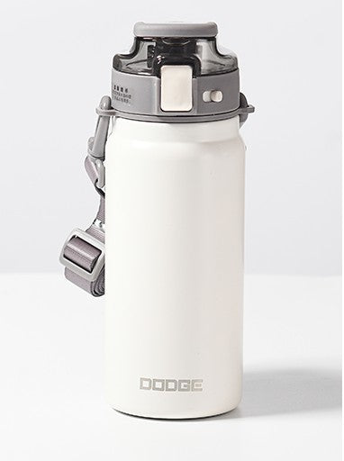 Kitchen Moni 600ml Stainless Steel Sports Straw Bottle Insulated Vacuum Cup