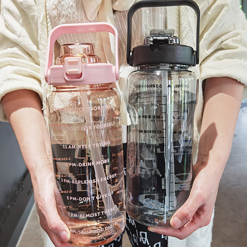 Kitchen Moni 2000ml Large Plastic Water Bottle Portable Single Layer Cup