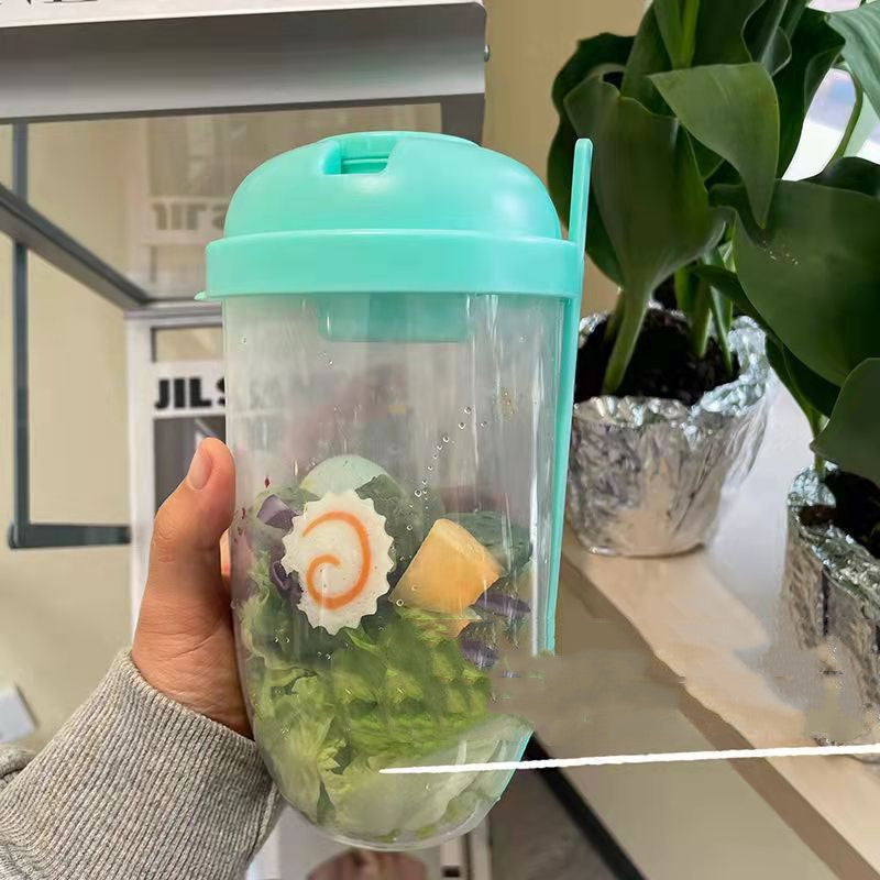 Kitchen Moni Salad Lunch Cup 1000ml with Fork & Dressing Container